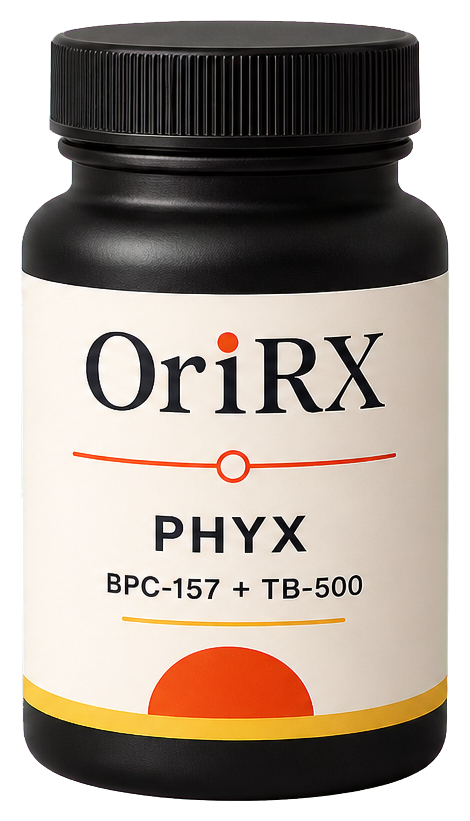 OriRX PHYX BPC-157 and TB-500 capsule bottle